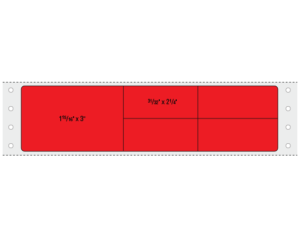 Red 1-15/16" x 7-1/2" Pinfed Printer Labels for the Laboratory
