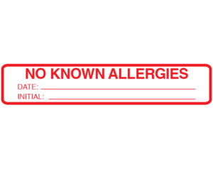 CLAG-3 Patient Chart Allergy Indication Labels