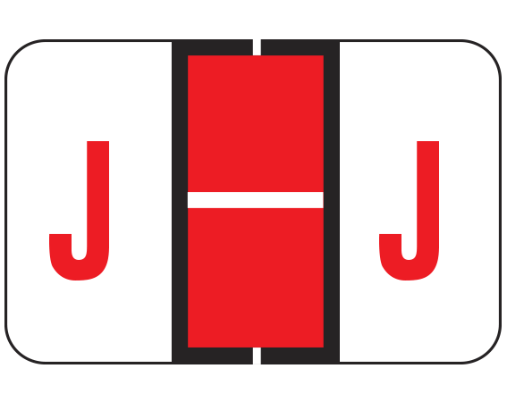 FXA-501-J Color Coded Alpha Folder Labels for Tab Filing Systems