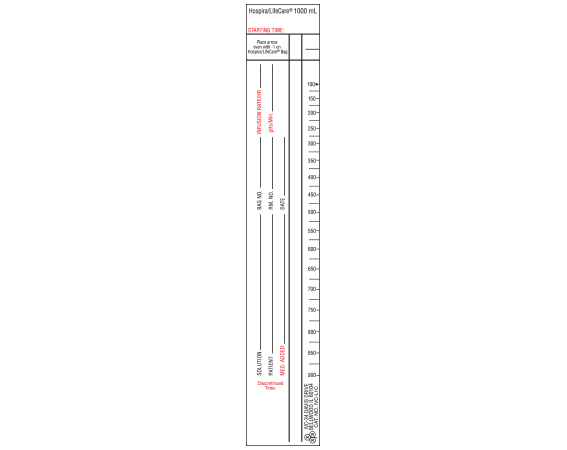 IVC-L1C Intravenous Check Labels for Patient and Solution Identification