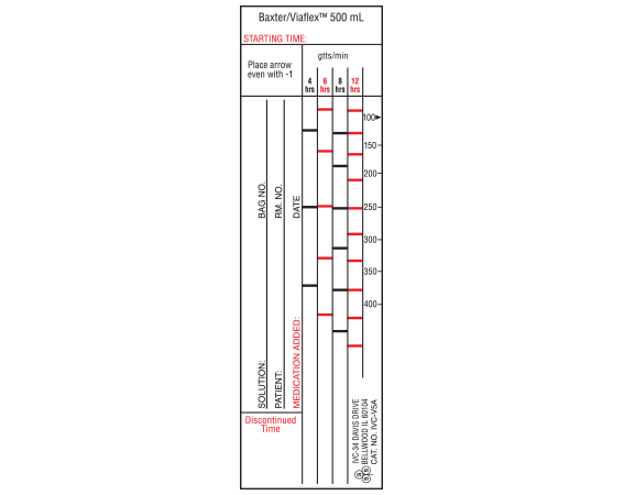 IVC-V5A Intravenous Check Labels for Patient and Solution Identification