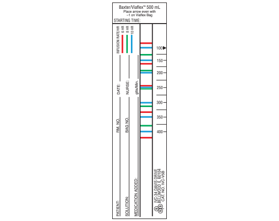 IVC-V5B Intravenous Check Labels for Patient and Solution Identification