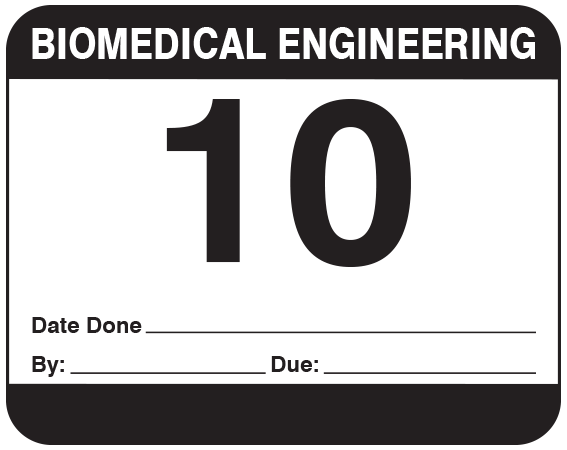 ME-510 Biomedical Engineering Equipment Labels