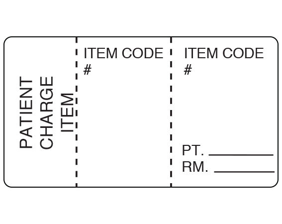 PCS-11PF-1 Pinfed Printer Labels for Patient Charge Systems