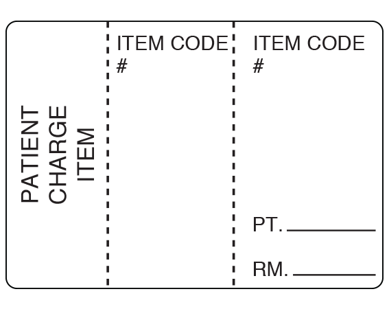 PCS-20PF-1 Pinfed Printer Labels for Patient Charge Systems