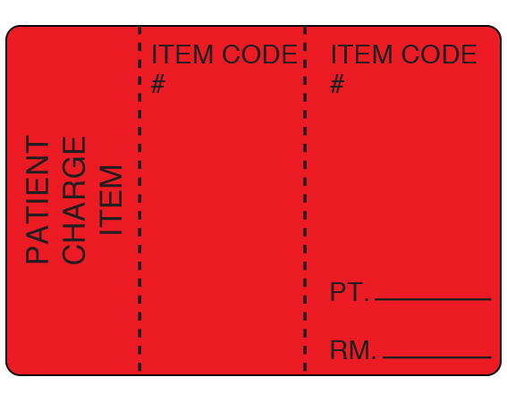 PCS-20PF-4 Pinfed Printer Labels for Patient Charge Systems