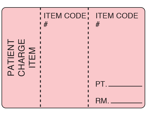 PCS-20PF-7 Pinfed Printer Labels for Patient Charge Systems