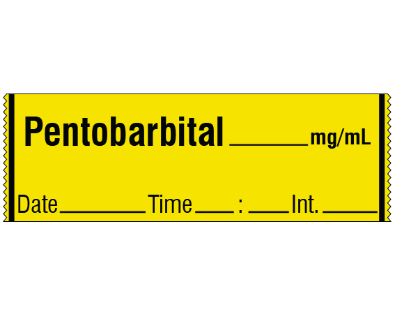 SA-2003-DTI Anesthesia Drug Labels for Syringe Identification - Tape Form