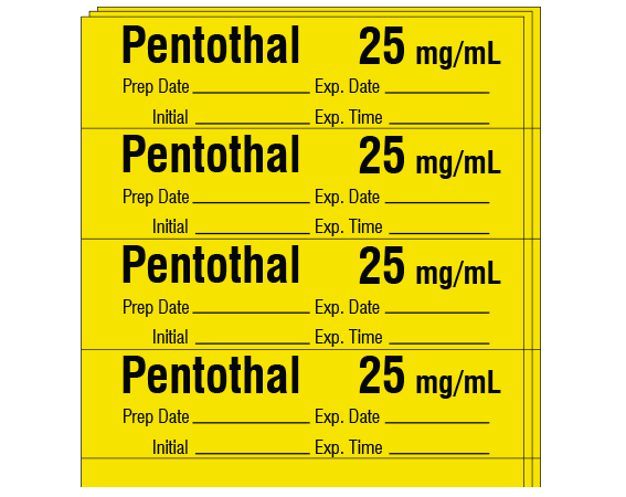 SA-2004-EXP-PK Anesthesia Drug Labels for Syringe Identification - Pack Form