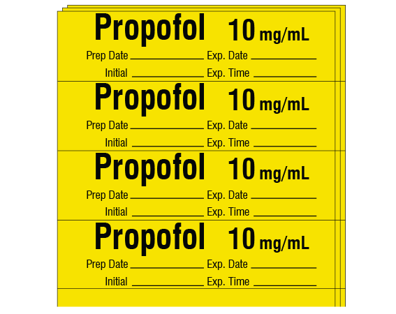 SA-2005-EXP-PK Anesthesia Drug Labels for Syringe Identification - Pack Form