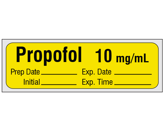 SA-2005-EXP-PRE Anesthesia Drug Labels for Syringe Identification - Precut Form