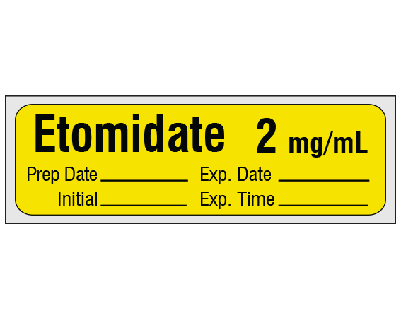 SA-2006-EXP-PRE Anesthesia Drug Labels for Syringe Identification - Precut Form