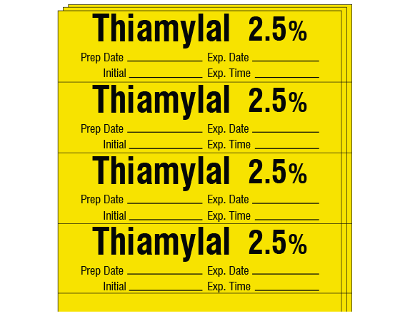 SA-203-EXP-PK Anesthesia Drug Labels for Syringe Identification - Pack Form
