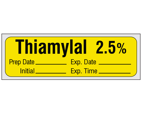SA-203-EXP-PRE Anesthesia Drug Labels for Syringe Identification - Precut Form