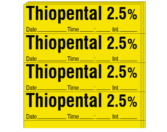 SA-204-DTI-PK Anesthesia Drug Labels for Syringe Identification - Pack Form