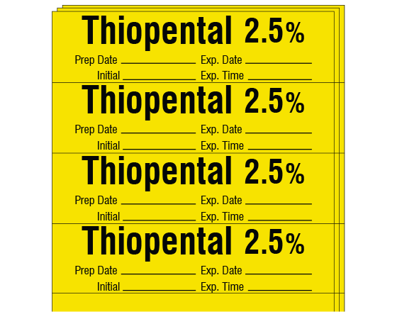 SA-204-EXP-PK Anesthesia Drug Labels for Syringe Identification - Pack Form