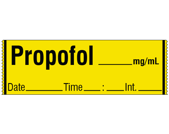 SA-205-DTI Anesthesia Drug Labels for Syringe Identification - Tape Form