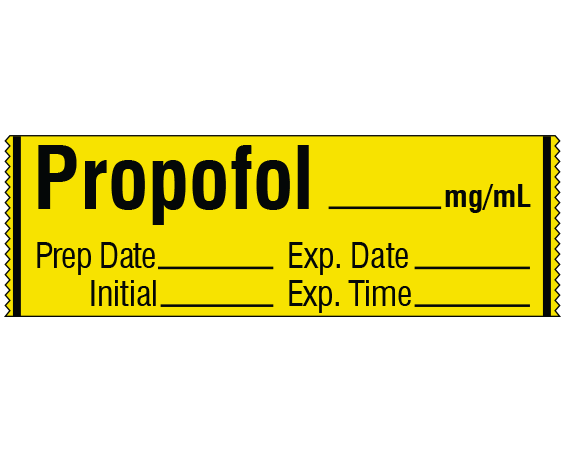 SA-205-EXP Anesthesia Drug Labels for Syringe Identification - Tape Form