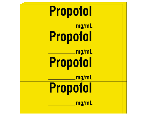 SA-205-PK Anesthesia Drug Labels for Syringe Identification - Pack Form