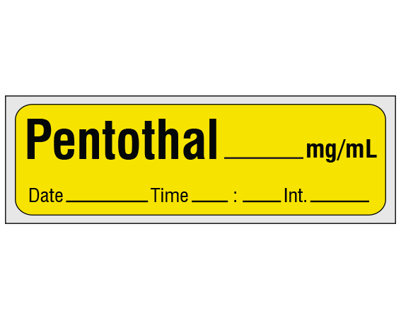 SA-207-DTI-PRE Anesthesia Drug Labels for Syringe Identification - Precut Form