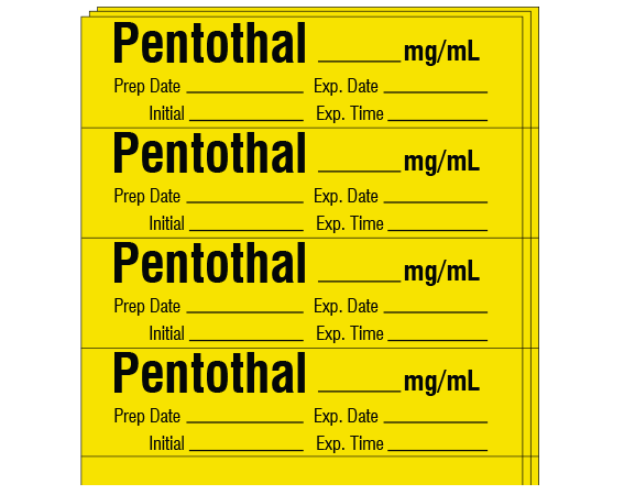 SA-207-EXP-PK Anesthesia Drug Labels for Syringe Identification - Pack Form