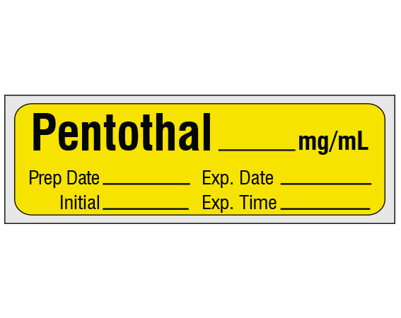 SA-207-EXP-PRE Anesthesia Drug Labels for Syringe Identification - Precut Form