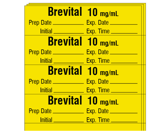 SA-208-EXP-PK Anesthesia Drug Labels for Syringe Identification - Pack Form