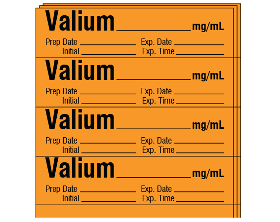 SA-214-EXP-PK Anesthesia Drug Labels for Syringe Identification - Pack Form
