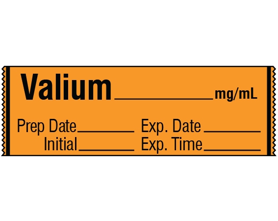 SA-214-EXP Anesthesia Drug Labels for Syringe Identification - Tape Form