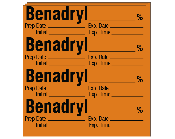 SA-22-EXP-PK Anesthesia Drug Labels for Syringe Identification - Pack Form
