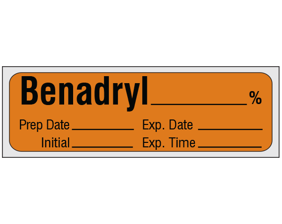 SA-22-EXP-PRE Anesthesia Drug Labels for Syringe Identification - Precut Form