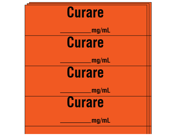 SA-221-PK Anesthesia Drug Labels for Syringe Identification - Pack Form