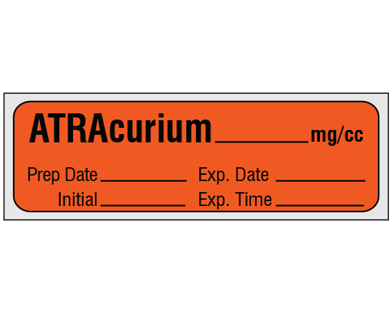 SA-2210-EXP-PRE Anesthesia Drug Labels for Syringe Identification - Precut Form