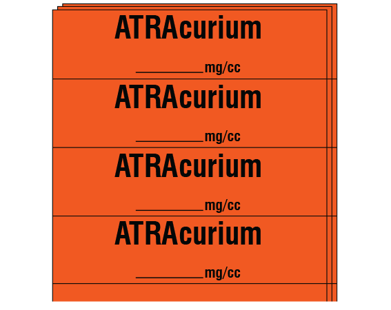 SA-2210-PK Anesthesia Drug Labels for Syringe Identification - Pack Form