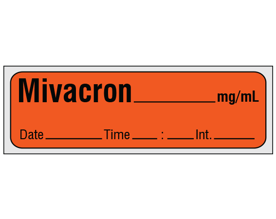 SA-2212-DTI-PRE Anesthesia Drug Labels for Syringe Identification - Precut Form