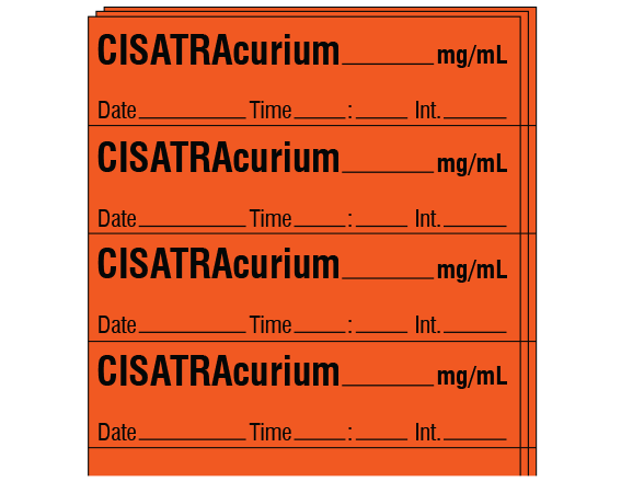 SA-2216-DTI-PK Anesthesia Drug Labels for Syringe Identification - Pack Form
