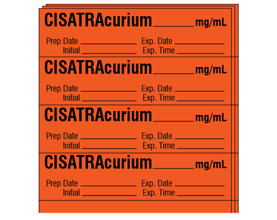 SA-2216-EXP-PK Anesthesia Drug Labels for Syringe Identification - Pack Form