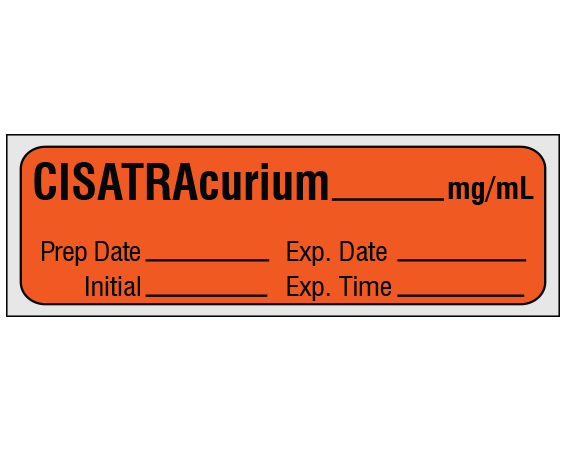 SA-2216-EXP-PRE Anesthesia Drug Labels for Syringe Identification - Precut Form