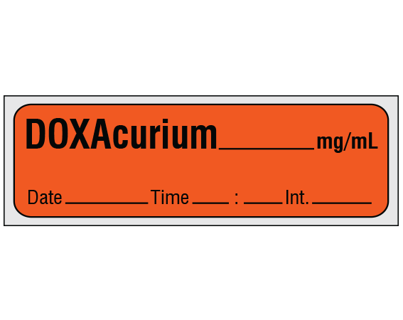 SA-2219-DTI-PRE Anesthesia Drug Labels for Syringe Identification - Precut Form