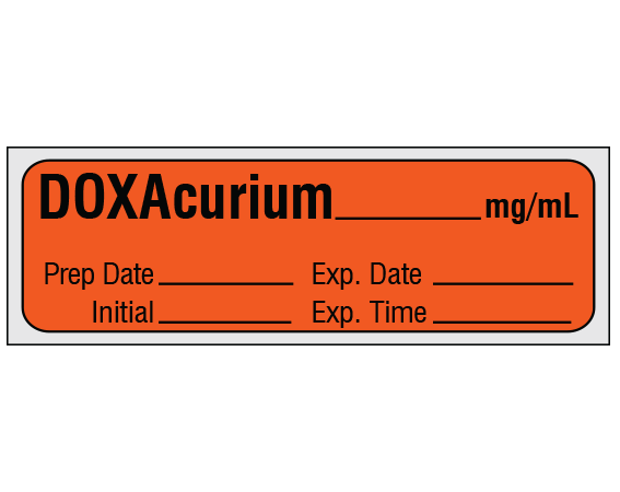 SA-2219-EXP-PRE Anesthesia Drug Labels for Syringe Identification - Precut Form