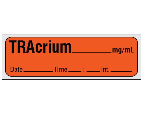 SA-2221-DTI-PRE Anesthesia Drug Labels for Syringe Identification - Precut Form
