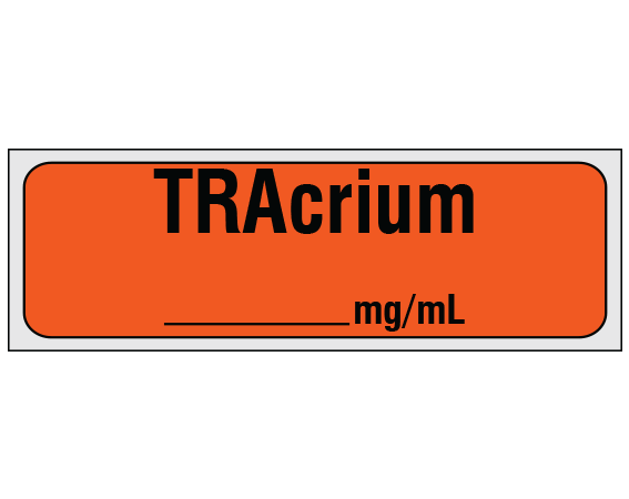 SA-2221-PRE Anesthesia Drug Labels for Syringe Identification - Precut Form