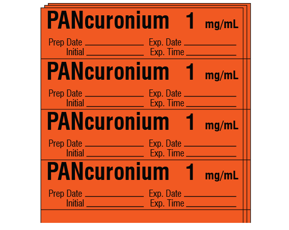 SA-2229-EXP-PK Anesthesia Drug Labels for Syringe Identification - Pack Form