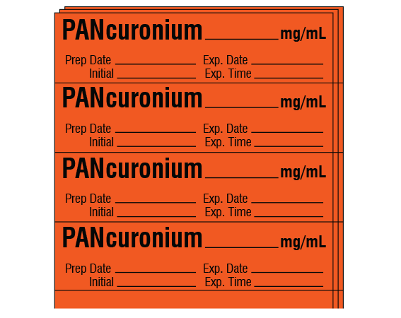 SA-224-EXP-PK Anesthesia Drug Labels for Syringe Identification - Pack Form