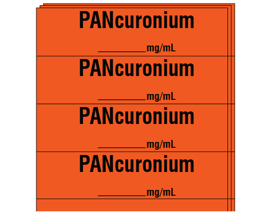 SA-224-PK Anesthesia Drug Labels for Syringe Identification - Pack Form