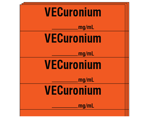SA-225-PK Anesthesia Drug Labels for Syringe Identification - Pack Form