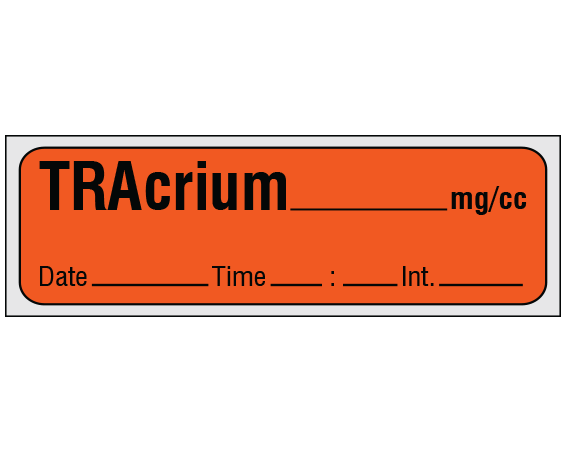 SA-228-DTI-PRE Anesthesia Drug Labels for Syringe Identification - Precut Form