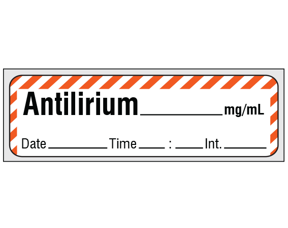 SA-234-DTI-PRE Anesthesia Drug Labels for Syringe Identification - Precut Form