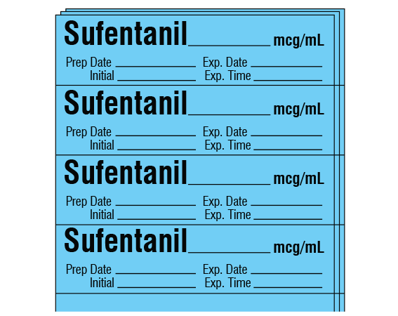 SA-2419-EXP-PK Anesthesia Drug Labels for Syringe Identification - Pack Form