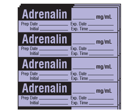 SA-287-EXP-PK Anesthesia Drug Labels for Syringe Identification - Pack Form